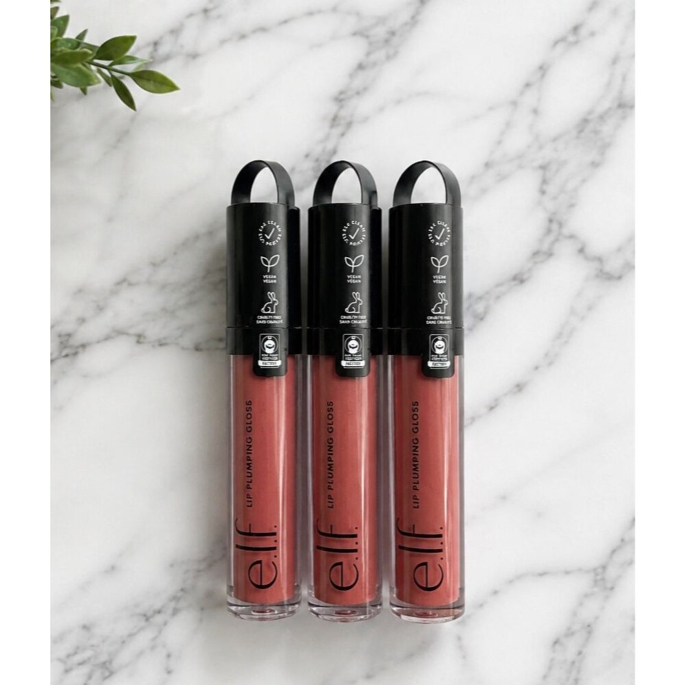3 Pack ELF Lip Plumping Gloss # Praline 82540 New sealed